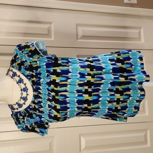 Kim Roger's, Excellent condition,  Women's Top,  Size PM, Teal, blue, black